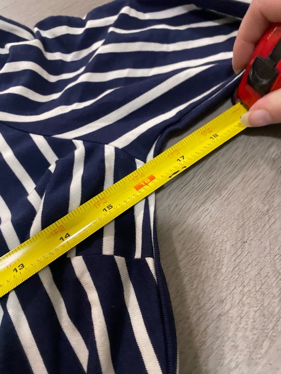 Boden Marcia Jersey Shirt Dress Midi Navy White stripes 6 Petite - Picture 6 of 6